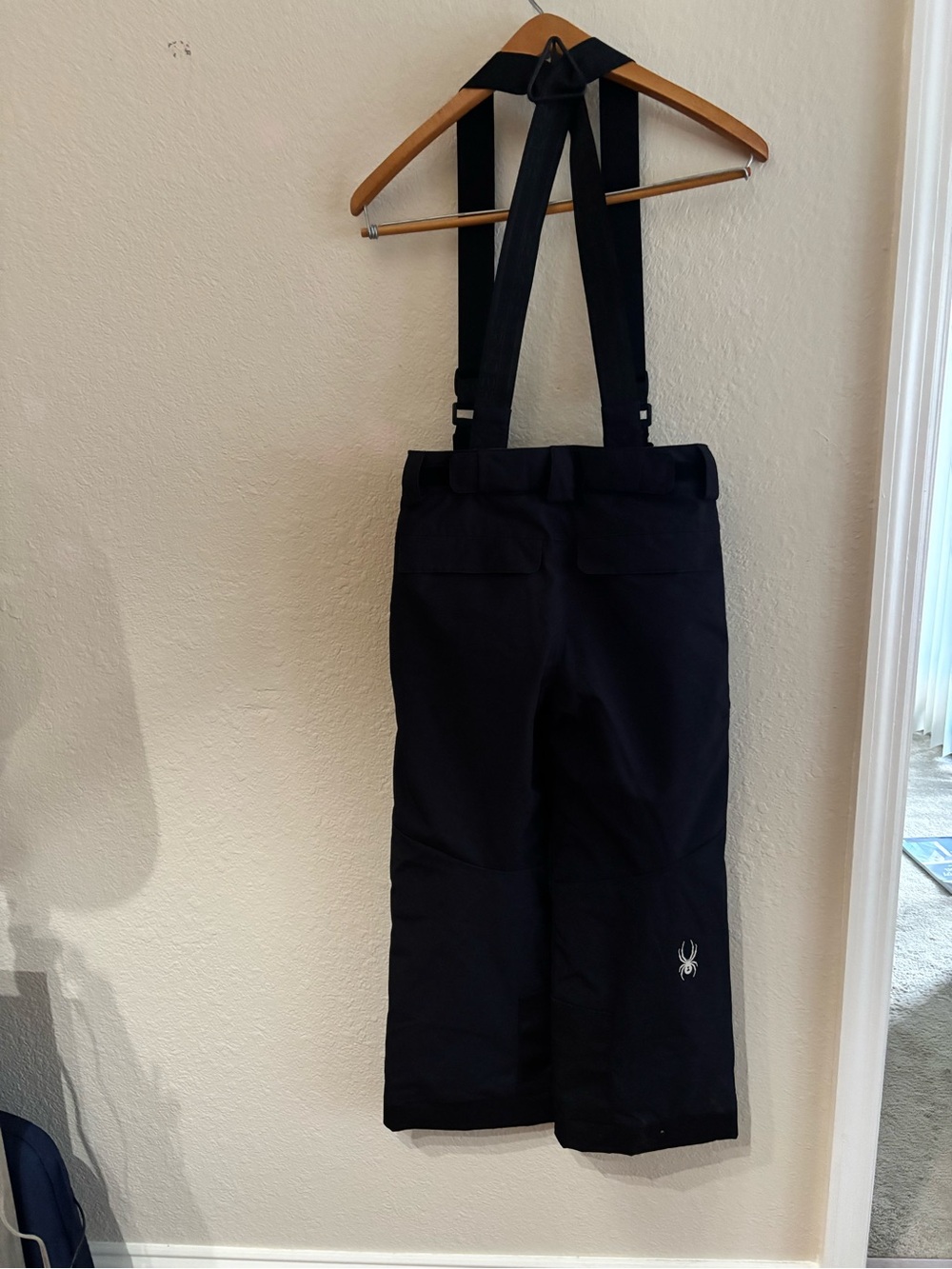 Spyder Kids Black Ski Pants with Adjustable Suspenders- Bibs Overalls